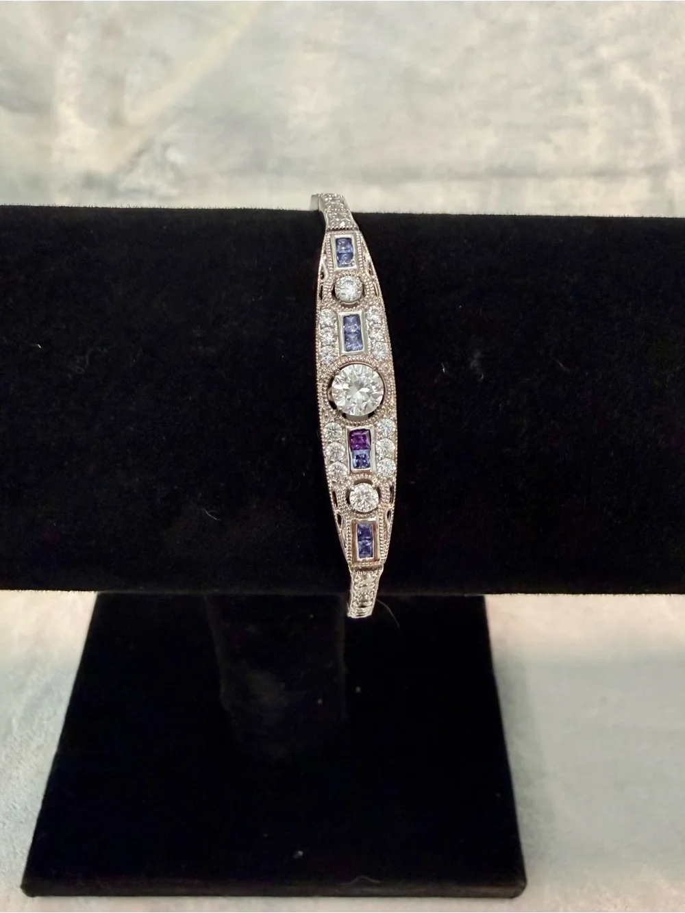 🌸JTV21 - Vanna K Blue and White Cubic Zirconia Simulants Bracelet💎🛍️